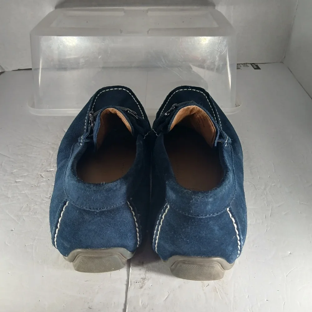 Alfani James Loafers 10.5M Navy Blue Suede Bit Driving Shoes Preppy Nautical